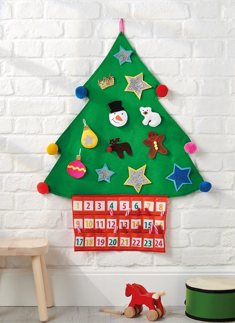 Easy-sew Christmas tree advent calendar