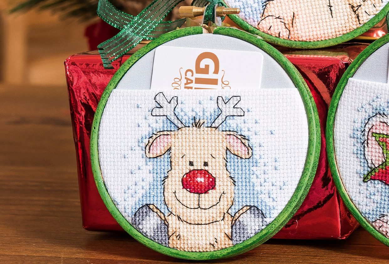 Rudolph the red-nosed reindeer cross stitch pattern