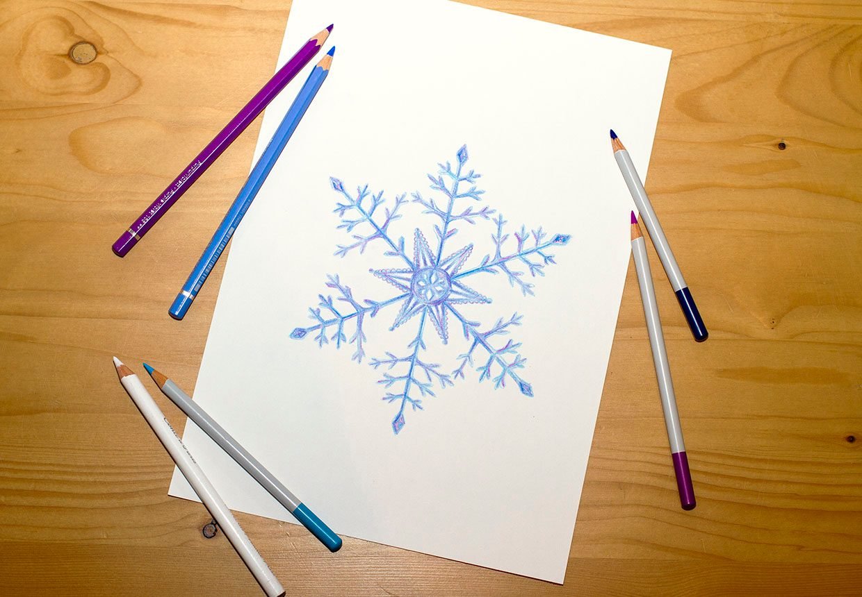 Snowflake drawing guide: how to draw a snowflake