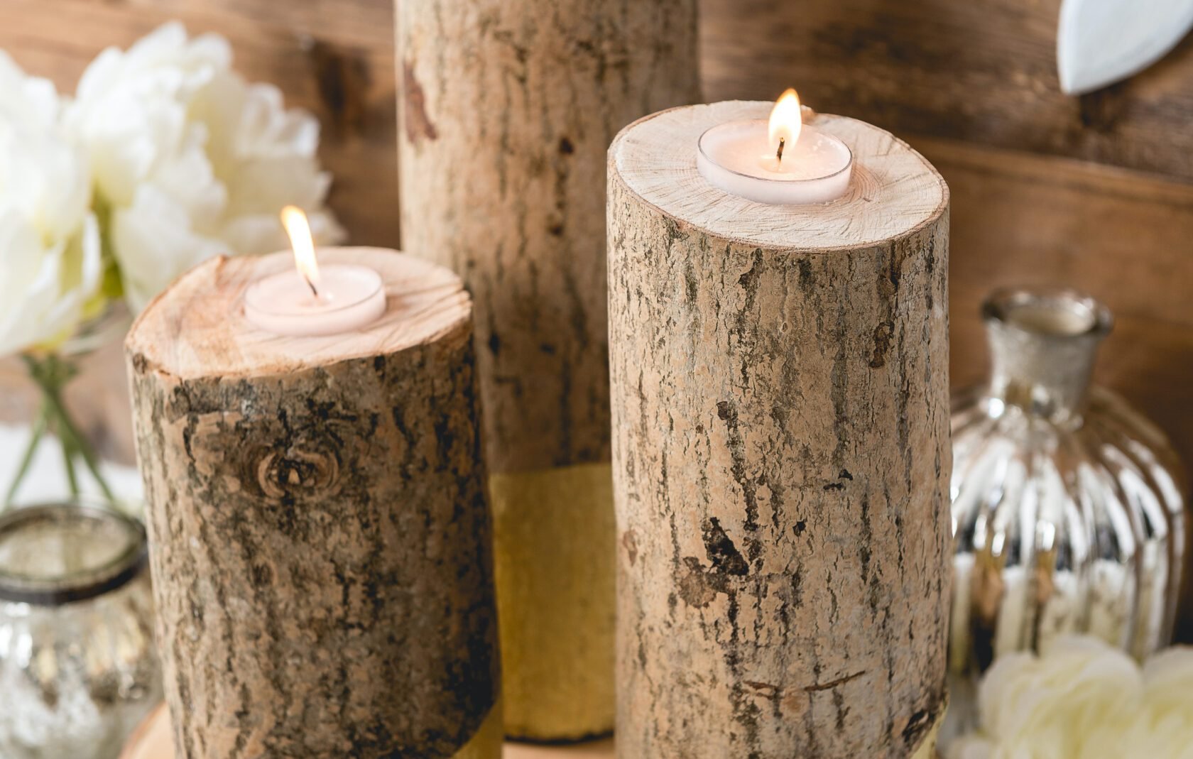 How to make log candle holders