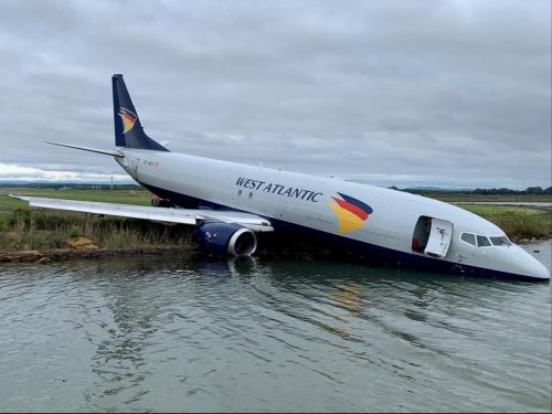 Cargo plane ends up in water at Montpellier airport