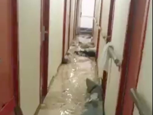 Cruise turns into nightmare as powerful storm floods ship and leaves passengers vomiting