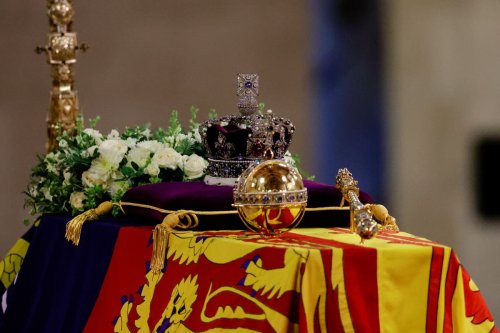 Mourners ‘anguished’ by man grabbing flag from Queen’s coffin, court told