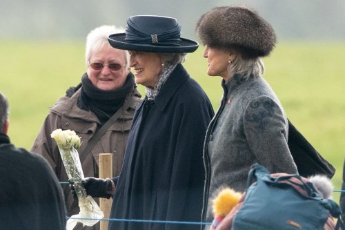Lady Susan Hussey attends church service with King and Princess Royal