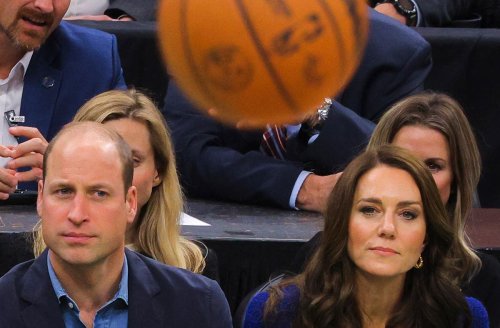 Awkward-looking William and Kate met with chants of ‘USA’ as they sit courtside at Celtics game