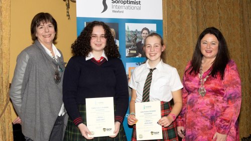 Wexford students Muireann and Alexandra excel in public speaking competition