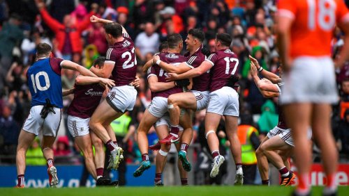 Galway beat Armagh on penalties as melee sours dramatic All-Ireland SFC quarter-final