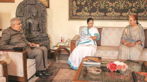 In a first in 7 months, Mamata, Governor Jagdeep Dhankhar hold one-on-one meet