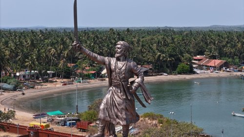 Eight months after collapse, new Shivaji statue inaugurated by CM Fadnavis