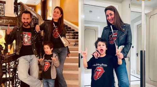 Kareena Kapoor and Saif Ali Khan turn Taimur into a ‘Rolling Stones baby’ as they head for concert in London, see photos