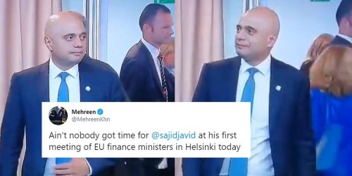 Sajid Javid struggles to find anyone to talk to at EU meeting in excruciating footage