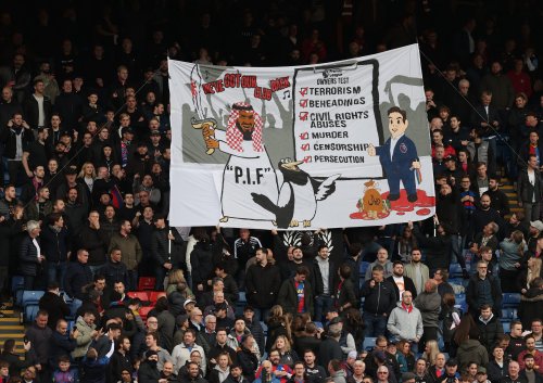 Police investigating Crystal Palace fans' banner criticising Newcastle United takeover