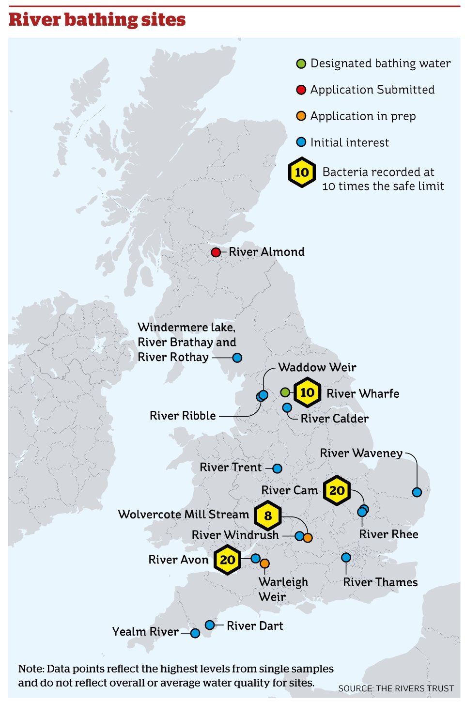 Mapped: The wild swimming spots vying for bathing status to combat sewage pollution