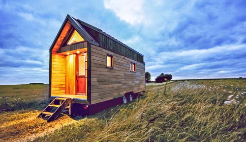 Fully-furnished tiny house from France easily fits a family of three
