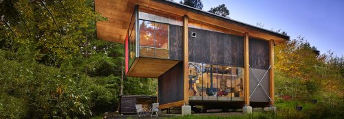 This Puget Sound eco cabin is made almost entirely from reclaimed materials