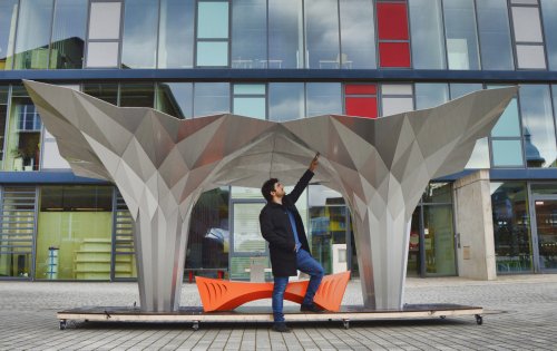 Tal Friedman's Origami Pavilion is an ultra-modern interpretation of an ancient art form