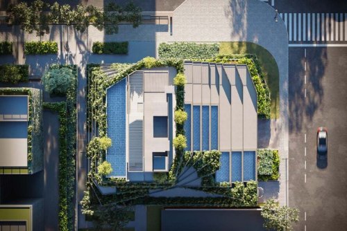 Biophilic building enhances biodiversity in the neighborhood