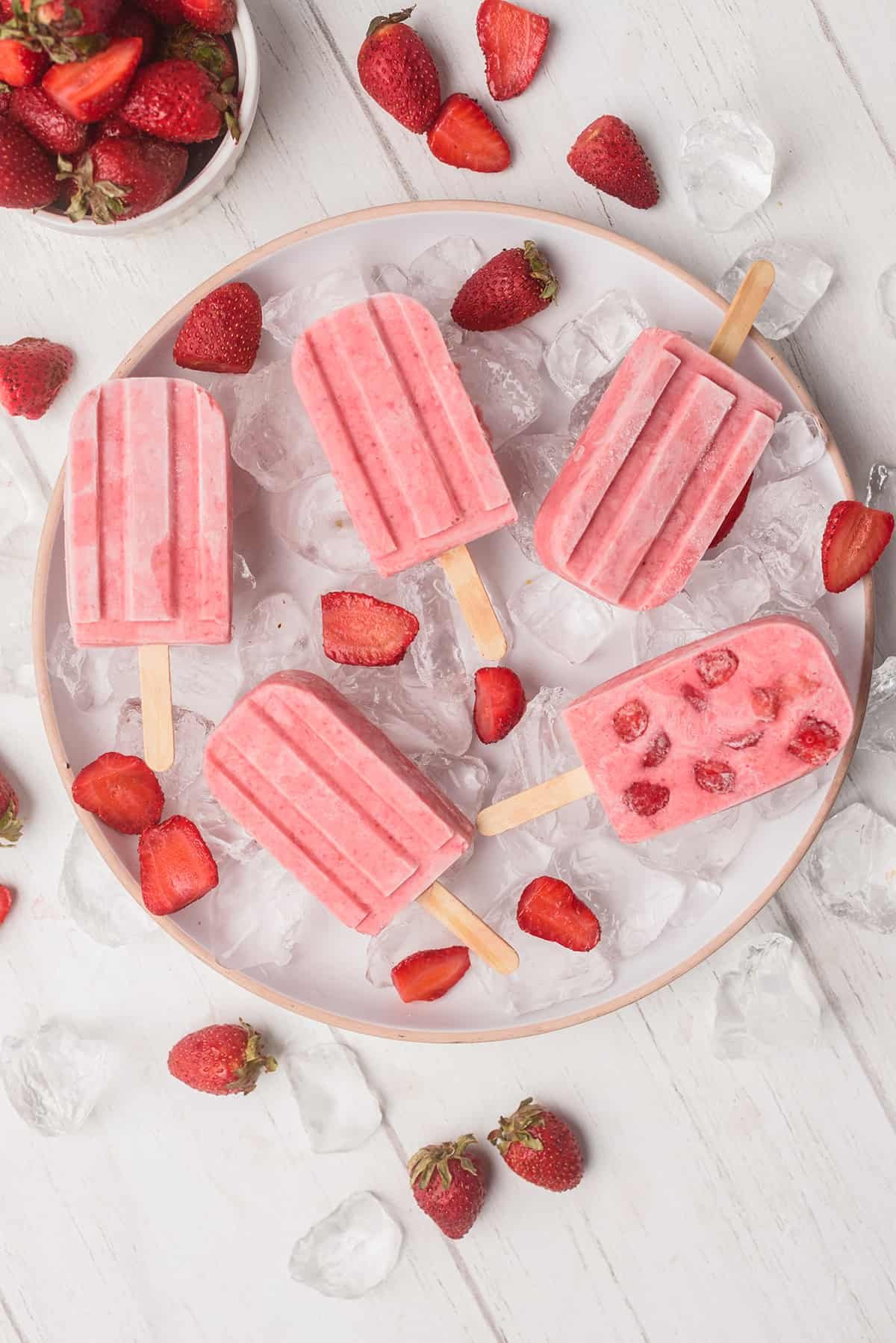 Strawberry Yogurt Popsicles