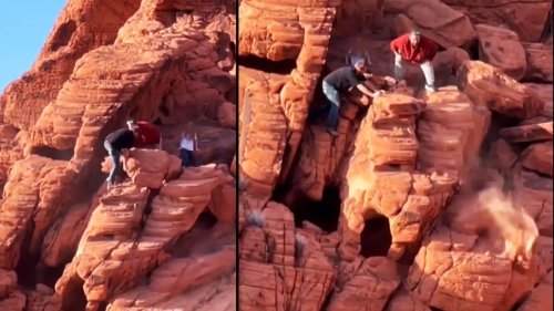 2 Men Caught on Camera Destroying 140-Million-Year-Old Rock Formation in Nevada