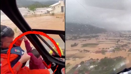 Rescuers Save Families Trapped on Rooftops by Severe Flooding in Southern Brazil