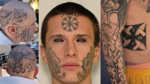 Police Say White Supremacist Gangster Covered in Nazi Tattoos Back Behind Bars After 10 Days on the Run
