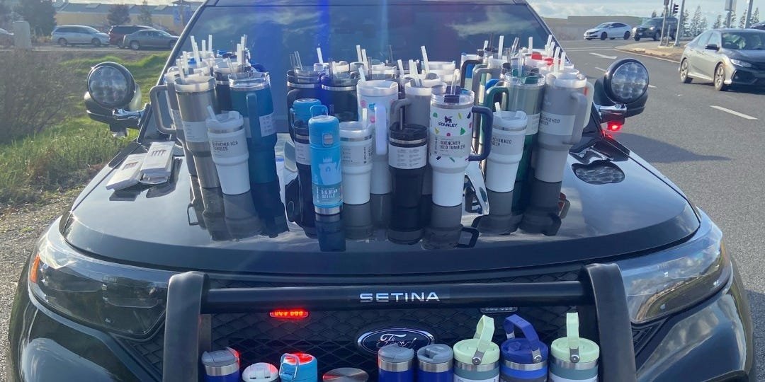 A woman stole $2,500 of Stanley cups in a brazen heist, police say, amid an escalating national craze