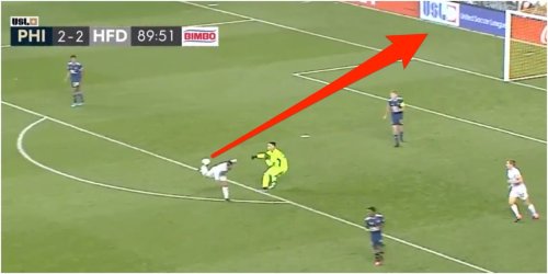 An American soccer player scored an incredible karate kick style goal to hand his side a dramatic last minute win