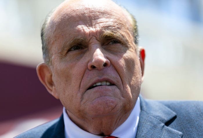 Rudy Giuliani hosted an unhinged livestream where he vehemently insisted the indictment against him doesn't contain any crimes