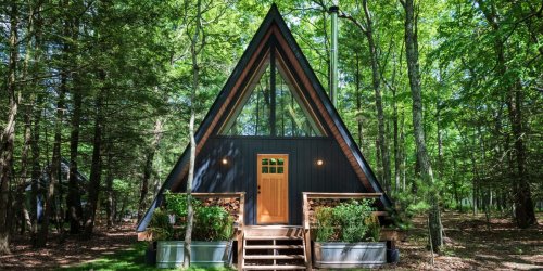 A New York couple bought an A-frame cabin 100 miles from the city and spent a year renovating it as a pandemic project. Now they're listing it for $585,000 — check it out.