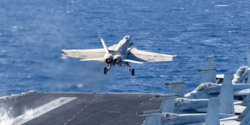 US Navy F/A-18s launched history's 'largest airstrike' from an aircraft carrier — 125,000 pounds of munitions, admiral says