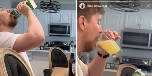 MrBeast's girlfriend showed him guzzling raw egg whites with chocolate syrup as part of his supposed productivity "grind"