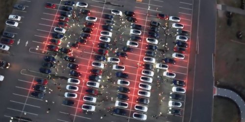 Watch a parking lot of around 100 Teslas put on a light show tribute to the Oscar-winning song 'Naatu Naatu'