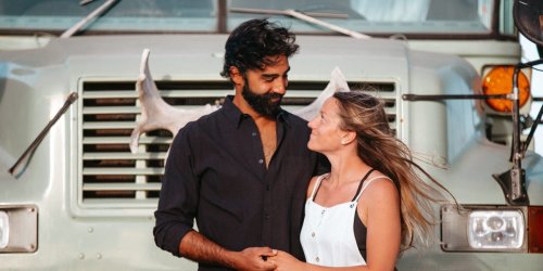 A couple bought a $7,200 school bus and turned it into their 'dream home' using cheap items off Facebook Marketplace and recycled materials — see inside