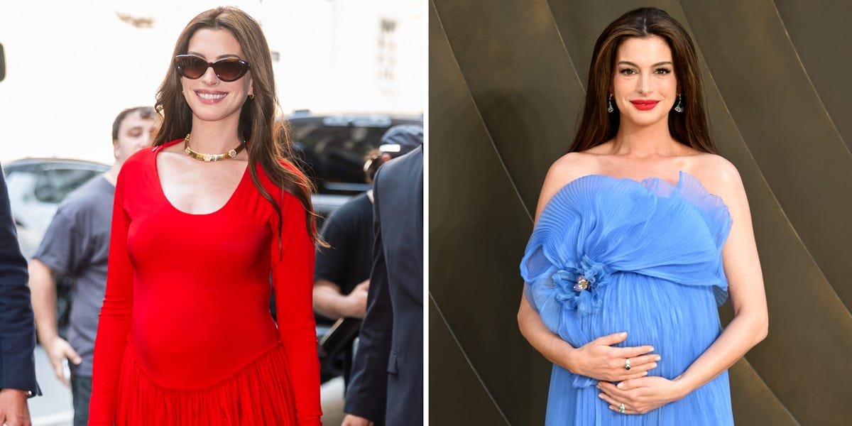 7 of the best maternity outfits Anne Hathaway has ever worn
