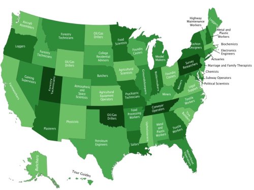The most disproportionately popular job in every state
