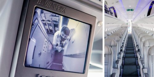 Airplane cabins are chock-full of secret cameras, but they're not used to spy on passengers. Here's what they're for and where to find them.