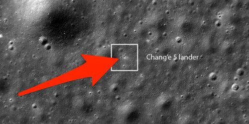 NASA took a photo of China's moon rock-collecting robot on the lunar surface before it rocketed back toward Earth