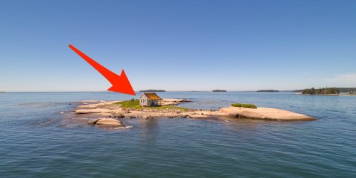 A rustic private island in Maine is on the market, but the owner will only sell to someone willing to stay overnight—despite perilous weather