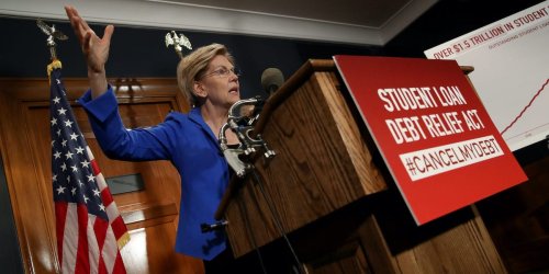 Elizabeth Warren said cancelling $50,000 student loan debt would give 36 million borrowers 'permanent total relief'