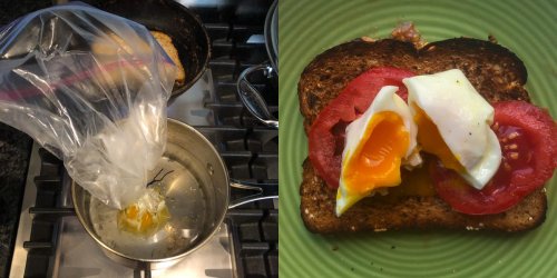 I tried a celebrity chef's hack for poaching eggs in plastic wrap and making brunch for the family has never been easier