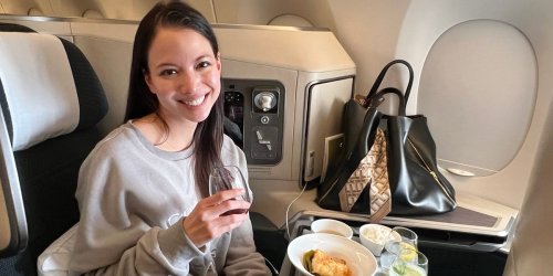 I flew 16 hours in business class with Cathay Pacific. The $5,444 flight had meals and drinks I never imagined having on a plane.