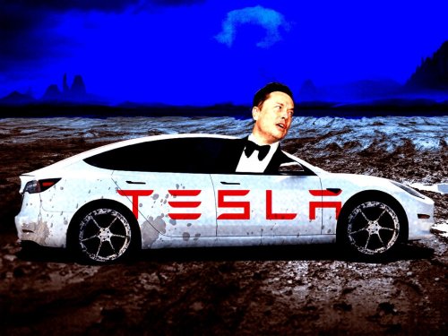 Tesla is stuck in the mud