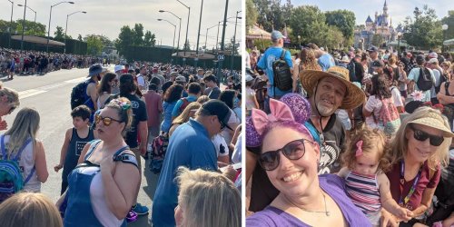 Photos show large, maskless crowds filling Disneyland for the first time in over a year