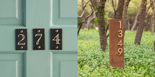 20 house number ideas to boost curb appeal, from modern lawn signs to backlit plaques