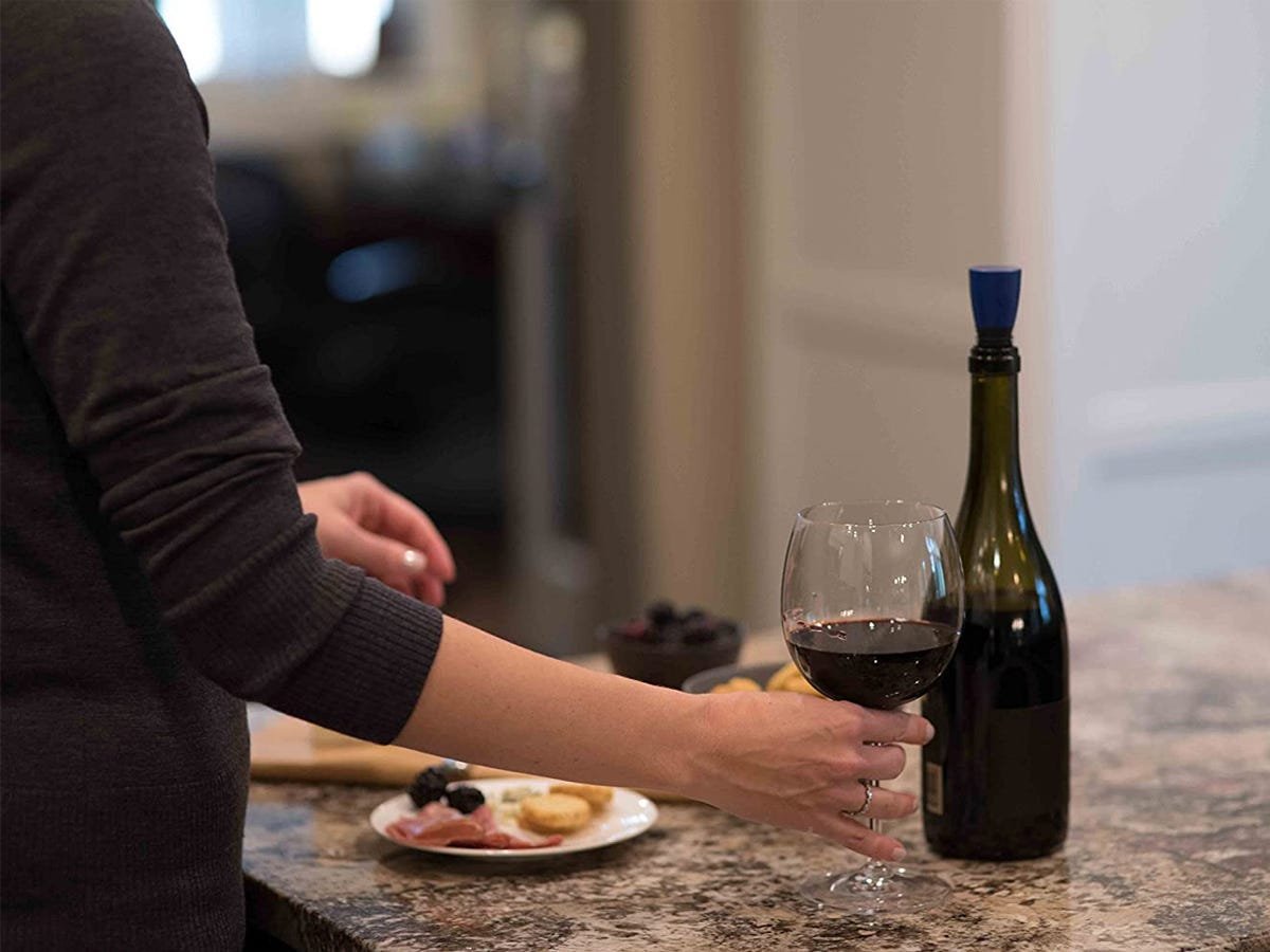 This oxygen-vacuuming wine stopper can keep a bottle fresh for a month — and it costs $2.50