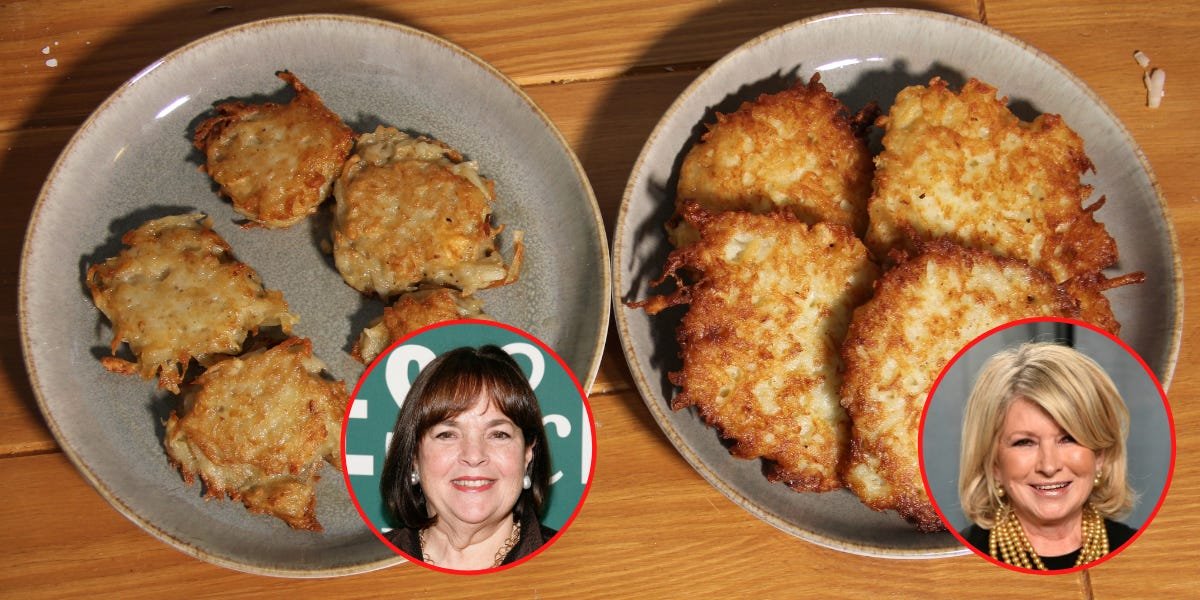I tried Ina Garten's and Martha Stewart's latke recipes, and Garten's buttery potato pancakes won me over