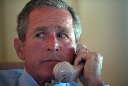 Photos show the moment President George W. Bush learned of the 9/11 attacks