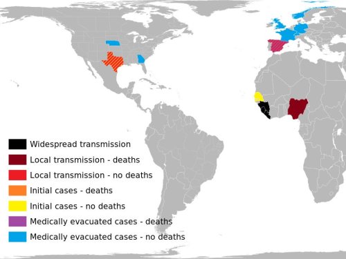 Here's A Map Of All The Countries With Ebola