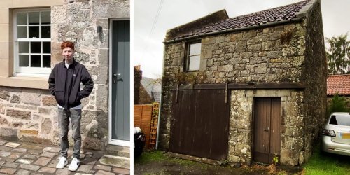 A Scottish man bought an abandoned stone cottage in his village and turned it into his first tiny home over 11 months — check it out
