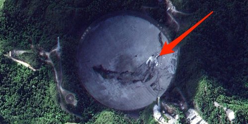 New satellite images show the Arecibo Observatory before and after its violent collapse in Puerto Rico